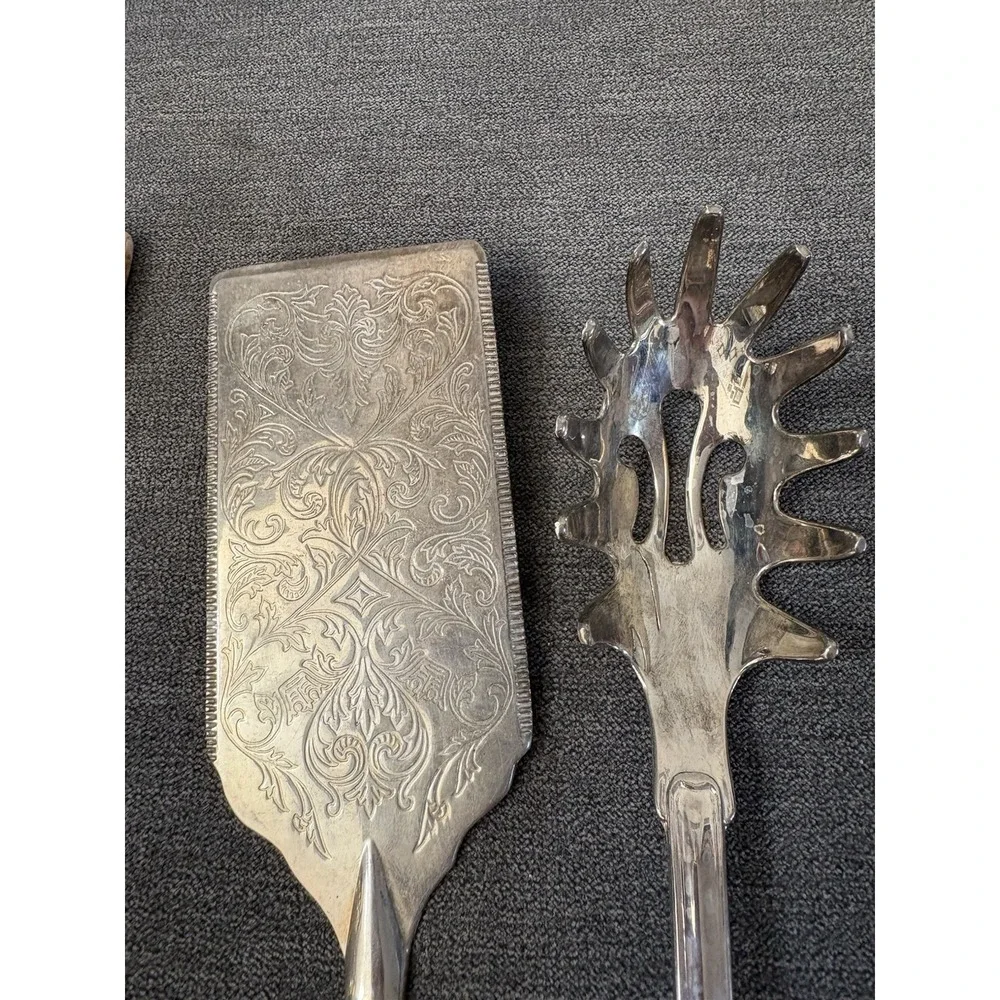 Vintage Silver Plated Sheffield Kings Pattern Lasagna Cake Server Pasta Server